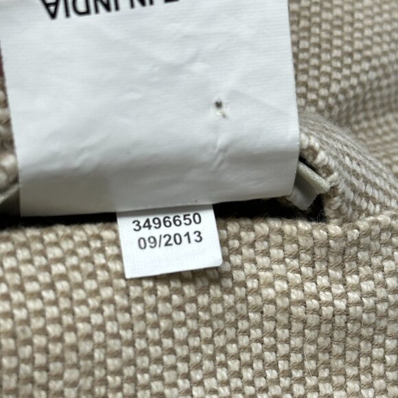 Pottery Barn Throw Pillow 18 x 18 Geometric Beaded Grid Button Back 100% Cotton - Picture 8 of 9